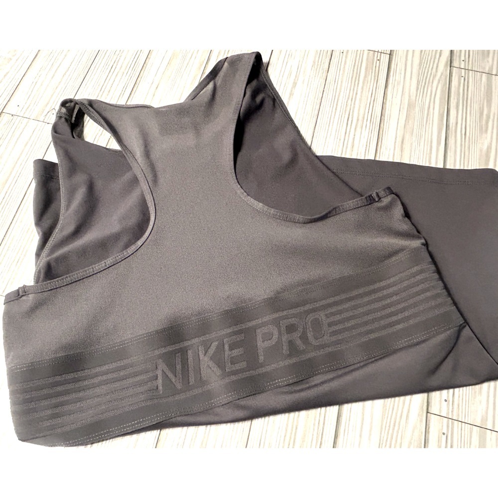 Womens Nike Pro Dri-Fit Tank Top Athletic Gray Size Medium Racerback mesh back